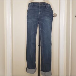 Hudson dark blue denim straight leg jeans